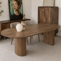 Eettafel Avila | Mangohout | Conische Poot | 220 cm 