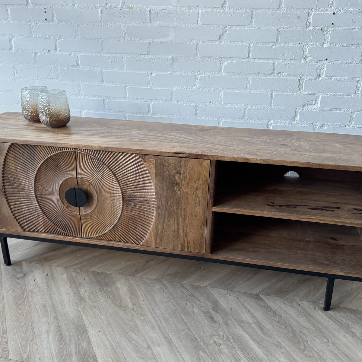 TV meubel Altea 160 carved mangohout 