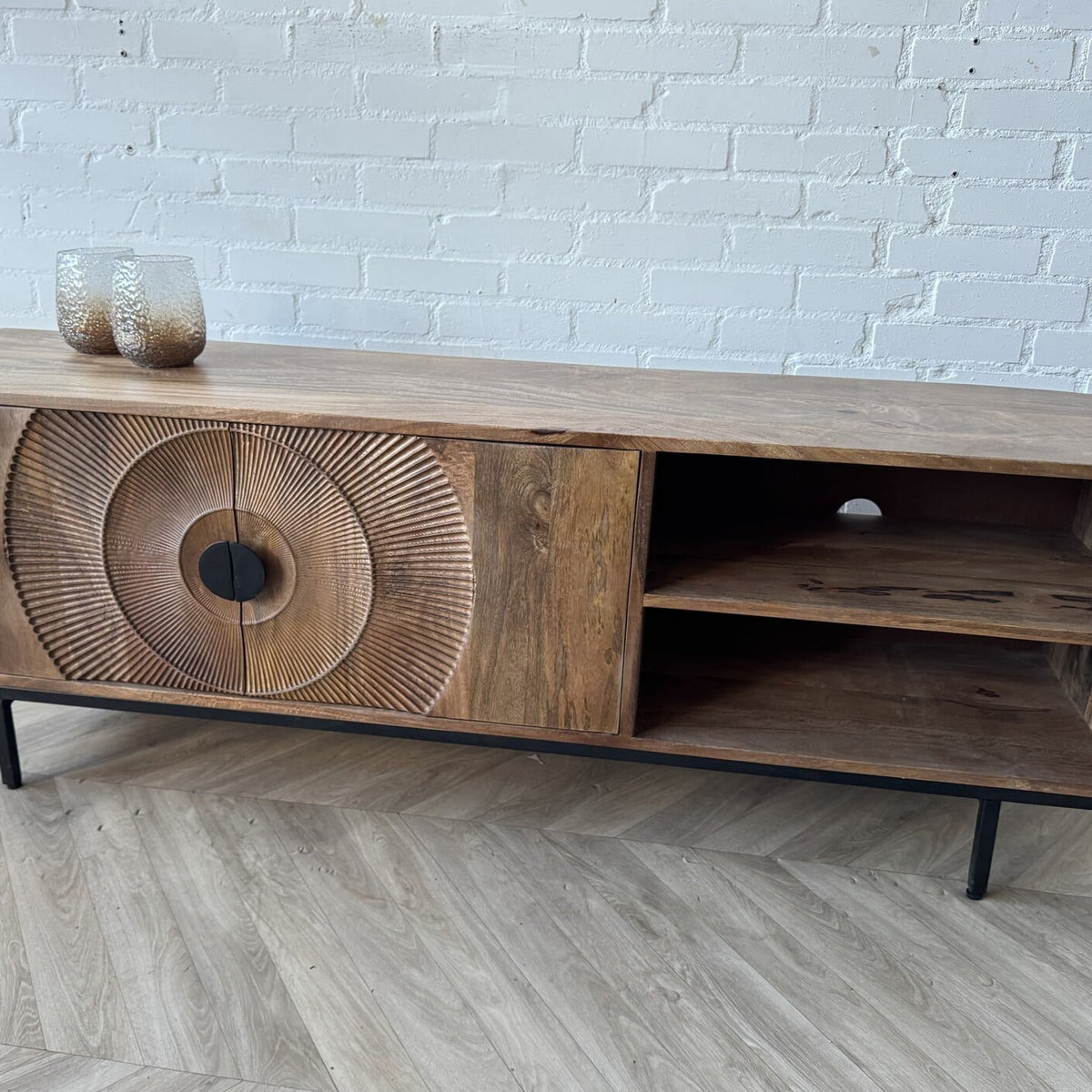 TV meubel Altea 160 carved mangohout 
