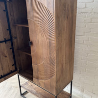 Kast Altea carved mangohout  - bruin - Leverbaar medio oktober