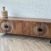 TV-meubel Altea carved mangohout - bruin of zwart - 180 