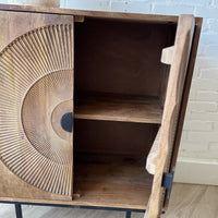 Dressoir Altea carved 80 cm mangohout moreno - Leverbaar medio oktober 