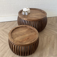 Salontafel Cadiz curve set van 2 - brown mangohout
