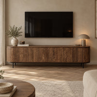 TV Meubel Pedrera 210 cm mangohout ribbel 