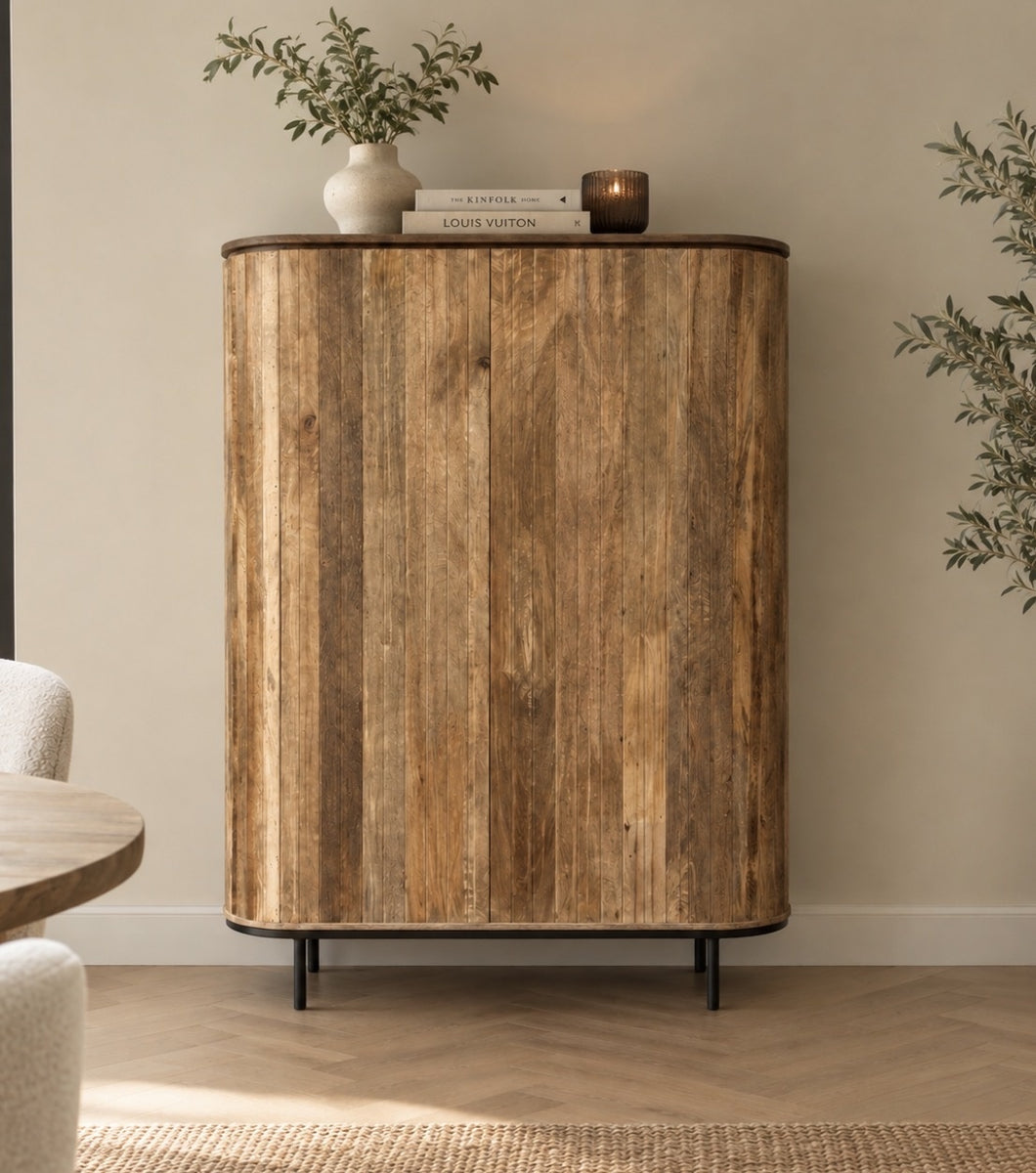 Kast Pedrera mangohout ribbel - Retro  Natural