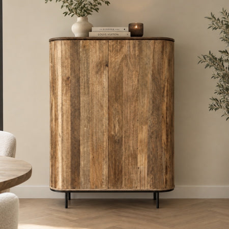 Kast Pedrera mangohout ribbel - Retro  Natural