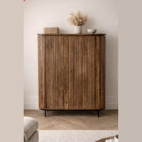 Kast Pedrera mangohout ribbel - Retro 