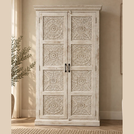 Dichte kast Hout White Ibiza - Leverbaar medio december