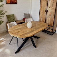 Eettafel deens ovaal mangohout 160 t/m 200 cm