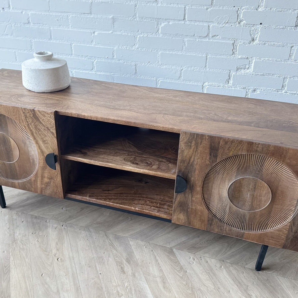 TV meubel Altea 150 carved mangohout  