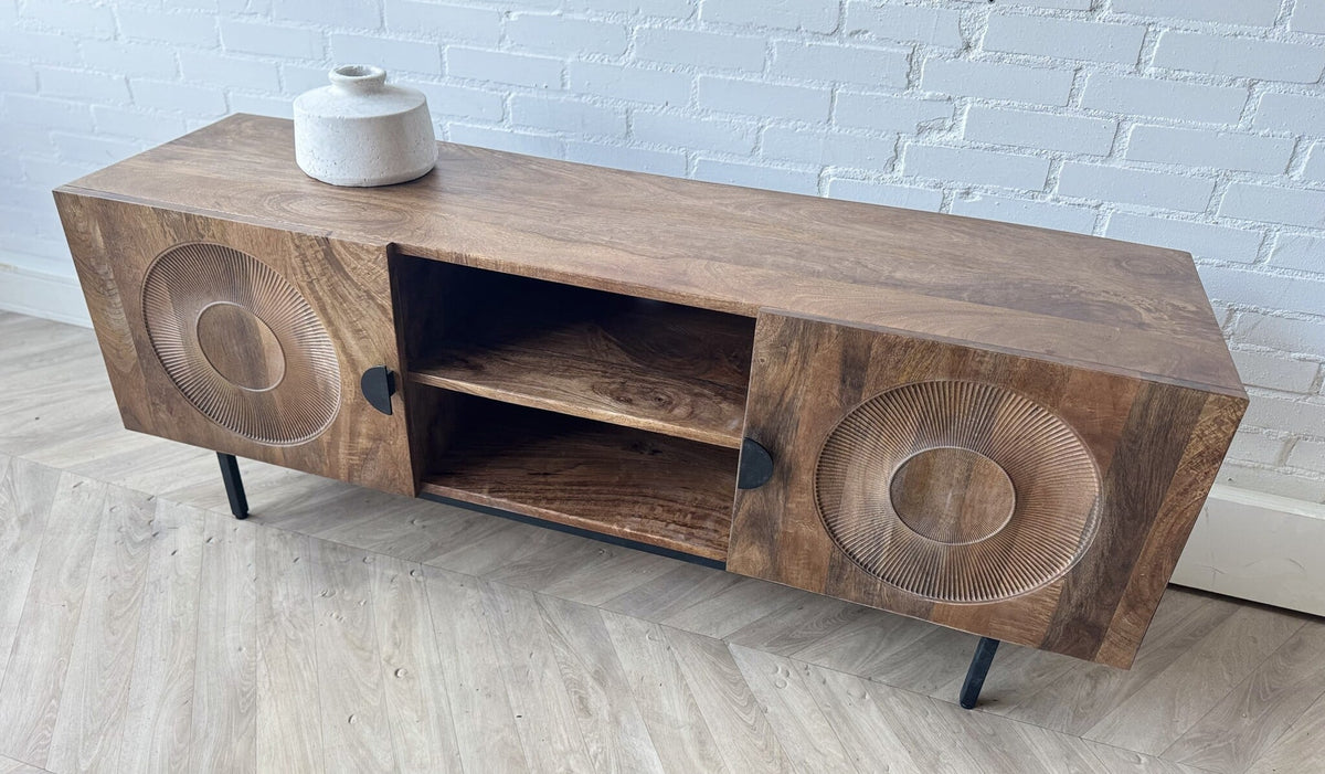 TV meubel Altea 150 carved mangohout  