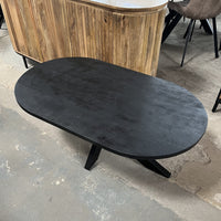 Salontafel Deens ovaal mangohout zwart matrix