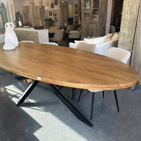 Eettafel Denia ovaal 260 t/m 300 cm mangohout matrix 