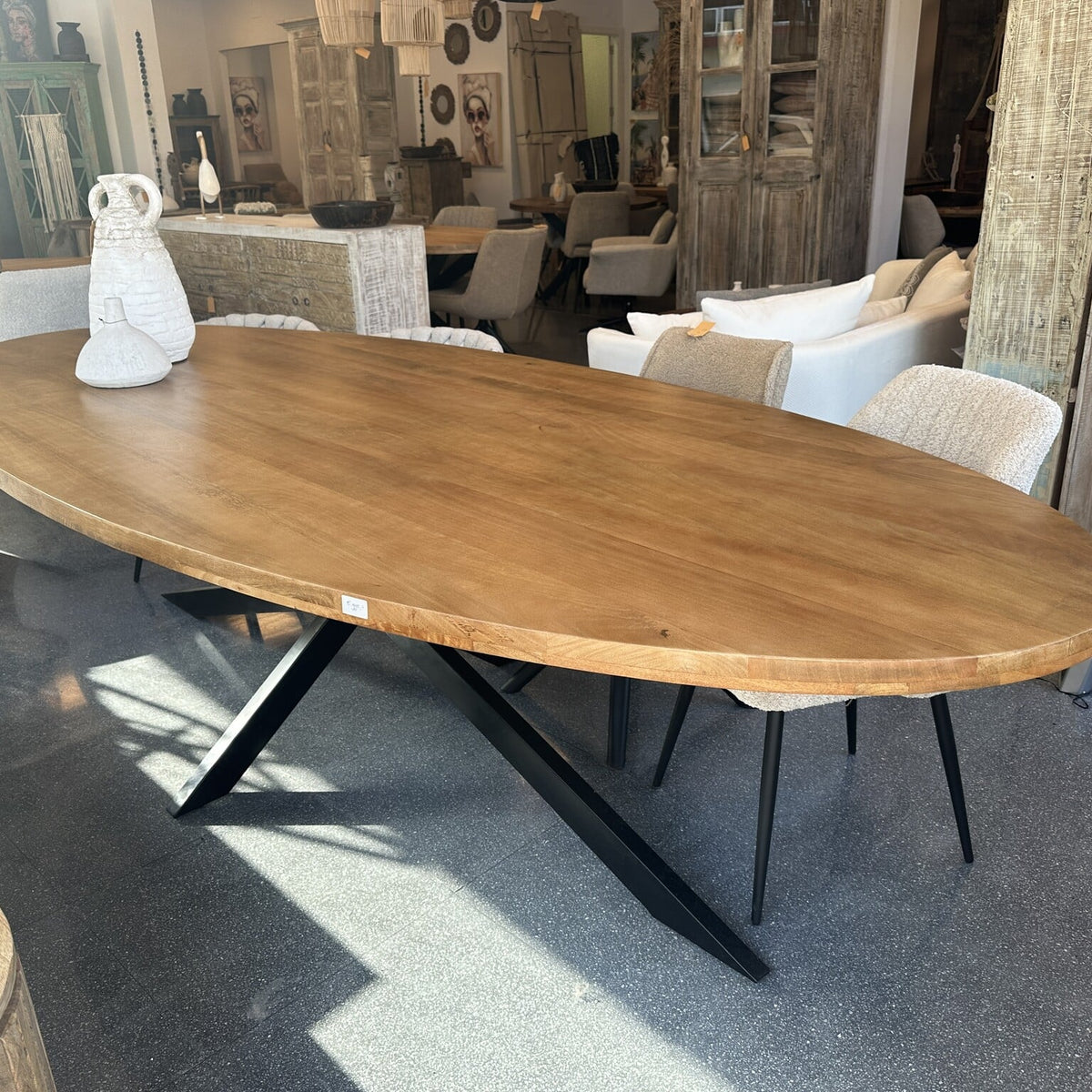 Eettafel Denia ovaal 260 t/m 300 cm mangohout matrix 