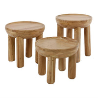 Salontafels set van 3 mangohout massief 
