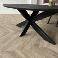 Salontafel ovaal mangohout zwart Sandblasted