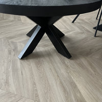 Ronde salontafel mangohout zwart  