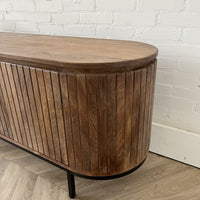 TV Meubel Pedrera mangohout ribbel 210 cm - open vak 