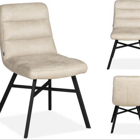 Stoel Bowie microvezelstof poten metaal zwart