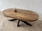 Salontafel Deens ovaal mangohout matrix zwart