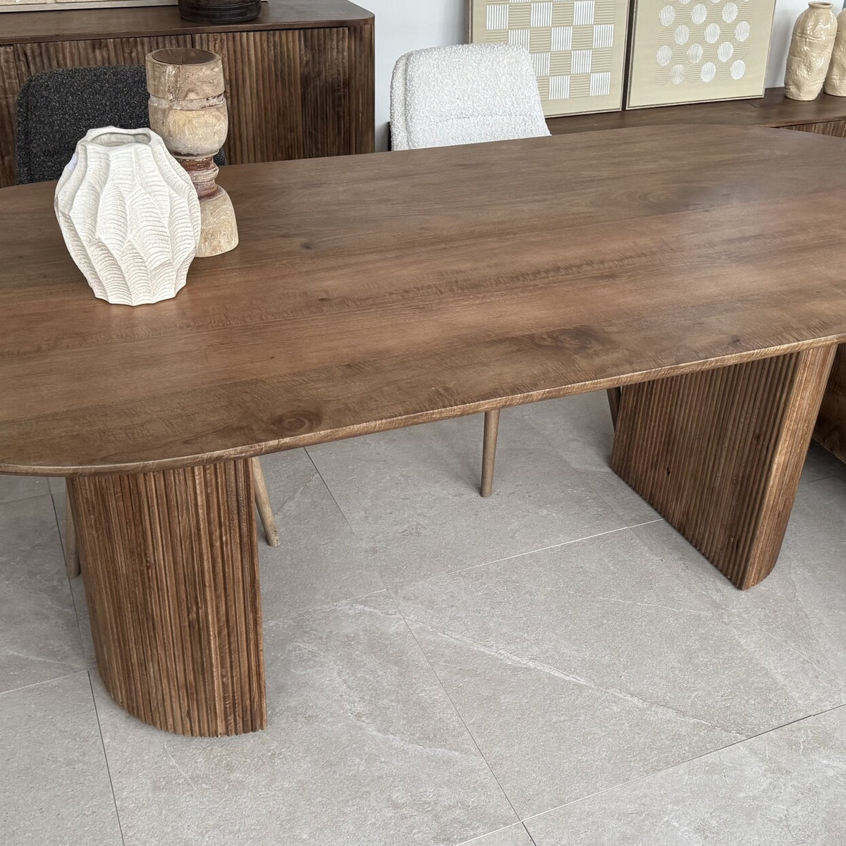 Eettafel Avila | Mangohout | Conische Poot | 220 cm 