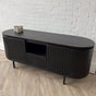 TV meubel Pedrera 140 zwart mangohout ribbel