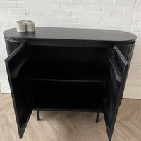 Dressoir Pedrera zwart 115 cm mangohout  ribbel