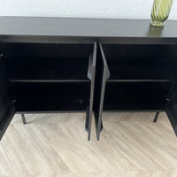 Dressoir Pedrera zwart mangohout ribbel - 3 afmetingen 