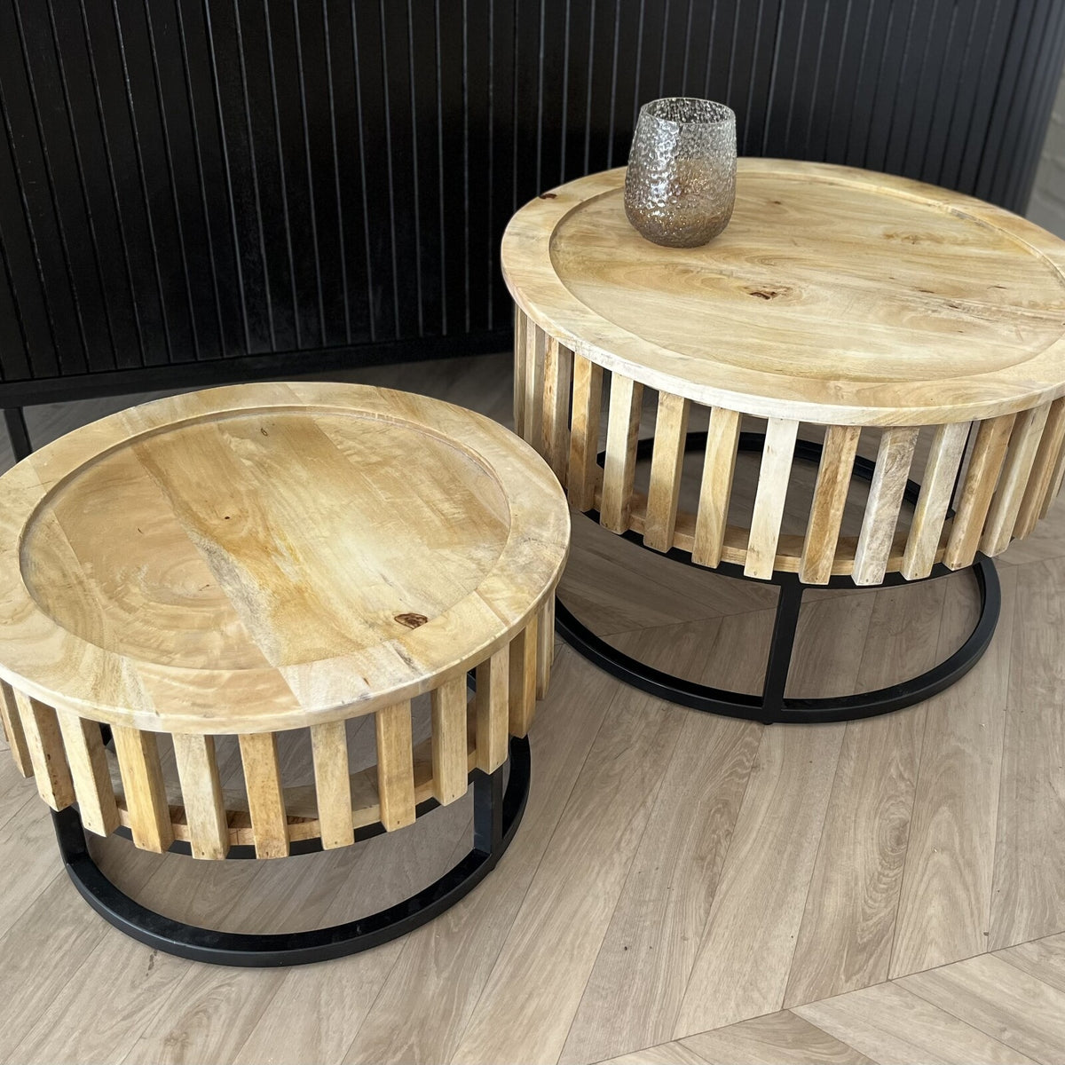 Salontafel Cadiz- zwart onderstel
