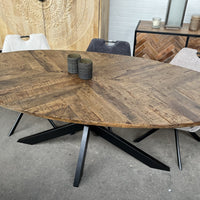 Eettafel ovaal visgraat - 3 afmetingen