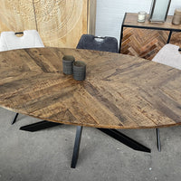 Eettafel ovaal visgraat - 3 afmetingen
