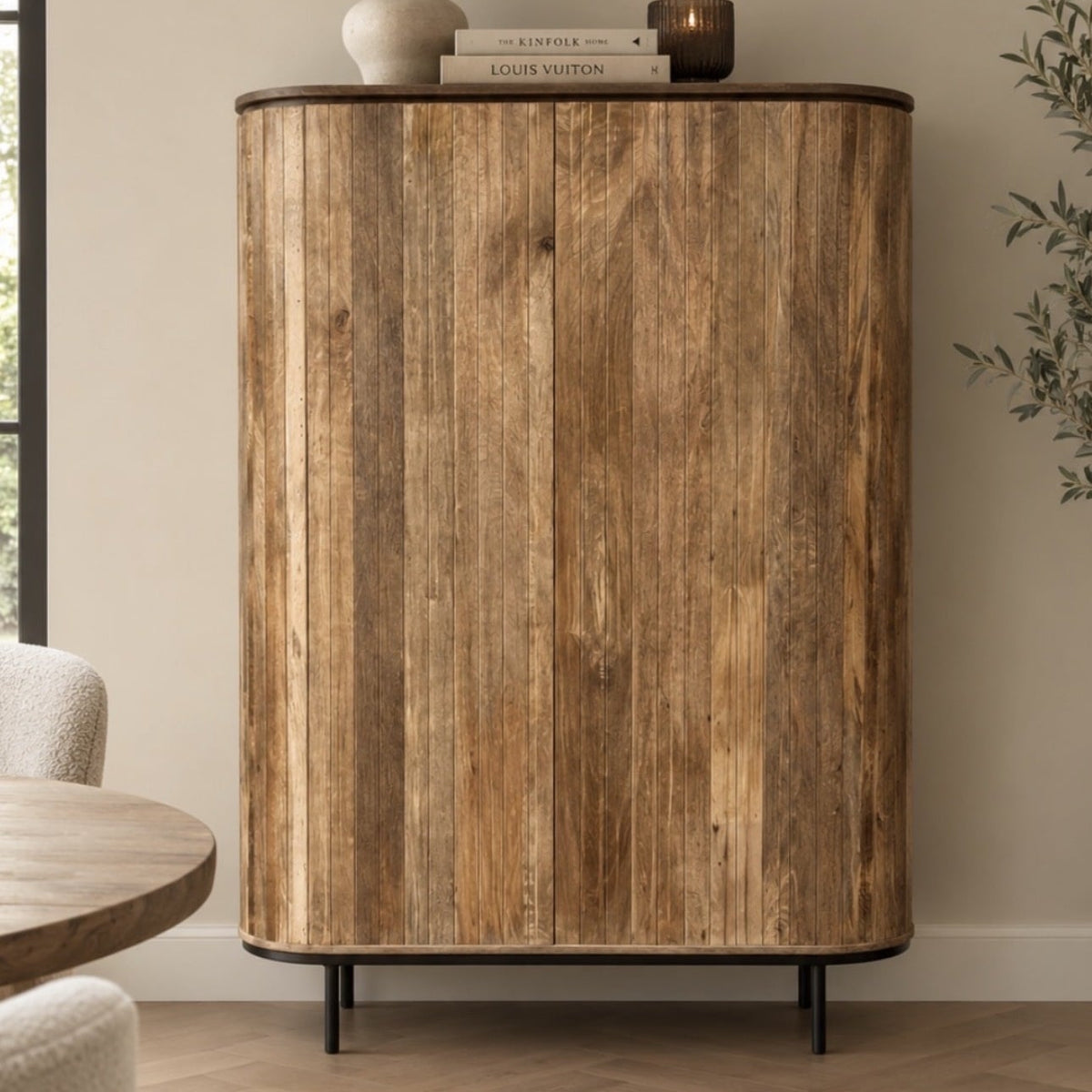 Kast Pedrera mangohout ribbel - Retro  Natural