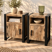 Nachtkastjes set van 2 - natural + deur L + R