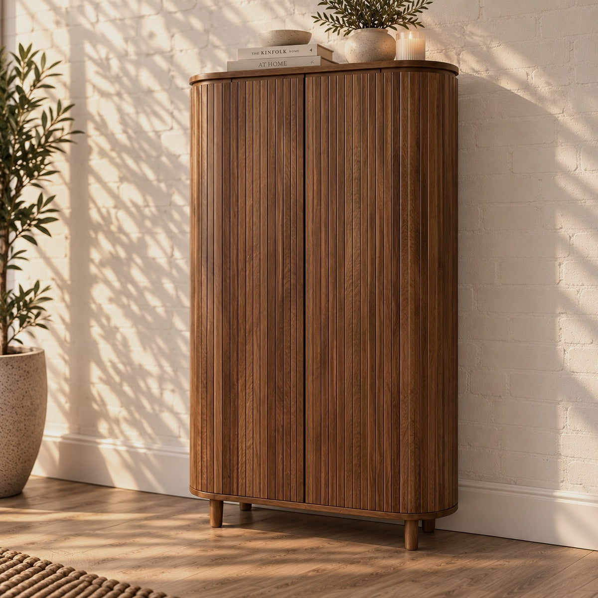 Kast Pedrera | mangohout ribbel | retro | houten poot - Leverbaar januari 