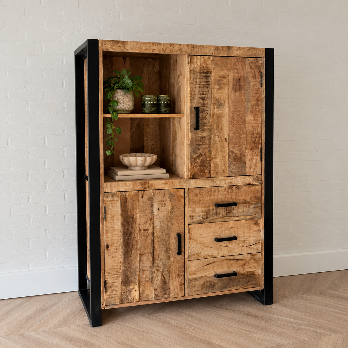 Kast New York - open vak mangohout