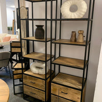 Set wandkasten 2 lades mangohout