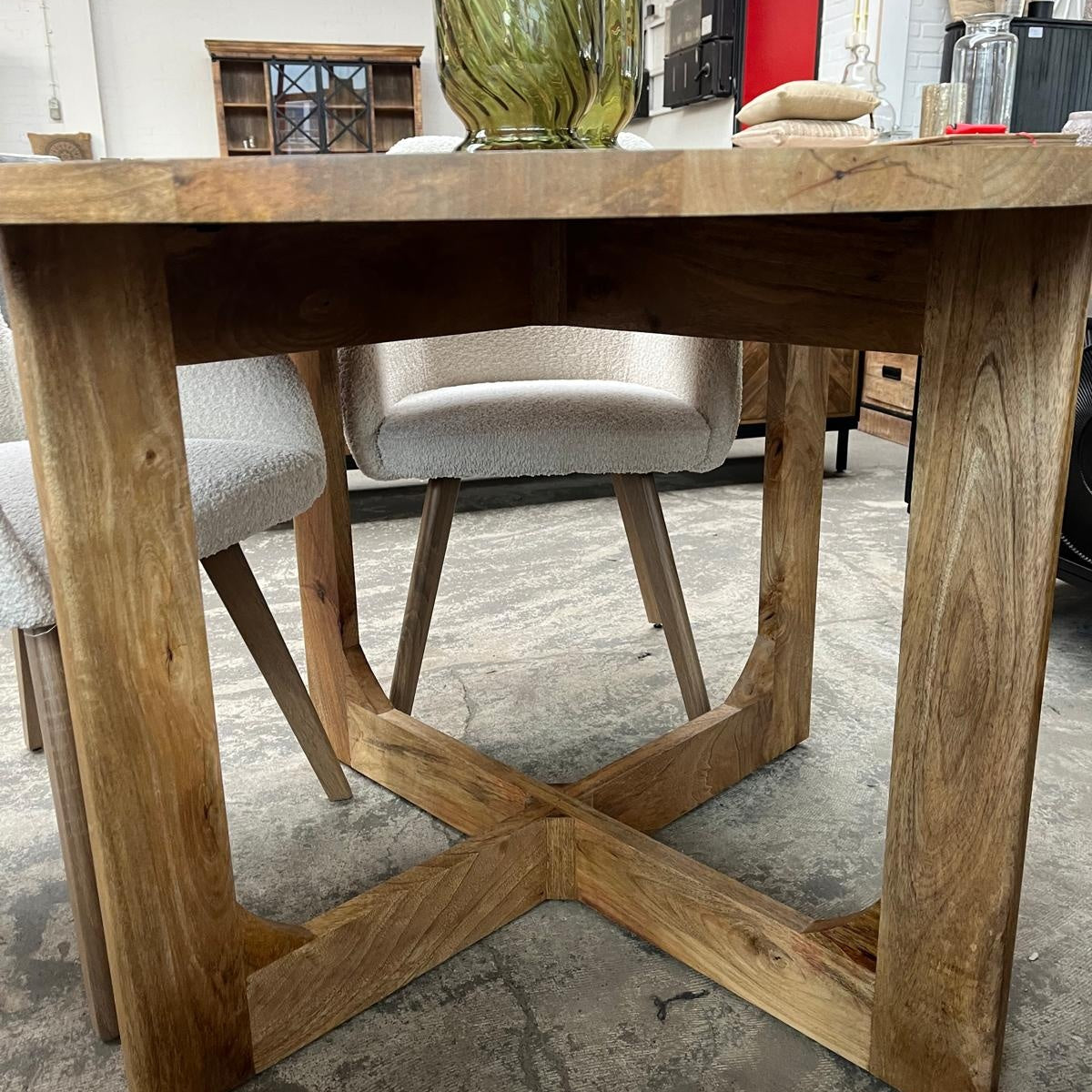 Ronde eettafel 120 houten poot