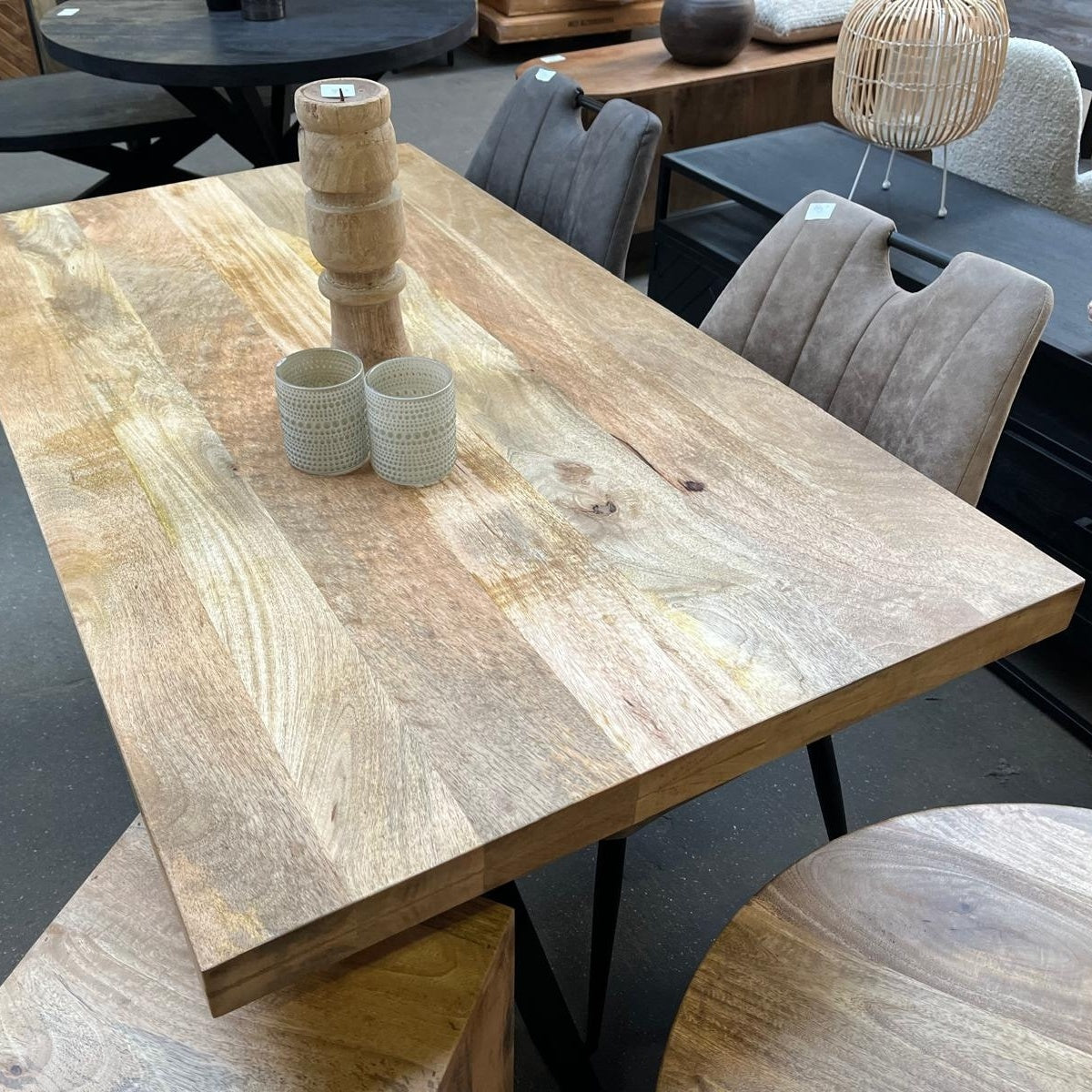 Eettafel recht mangohout 140x80 cm 