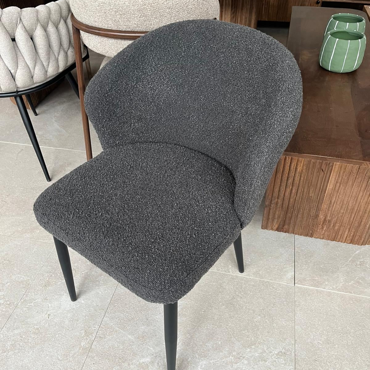 Stoel Laura antraciet boucle