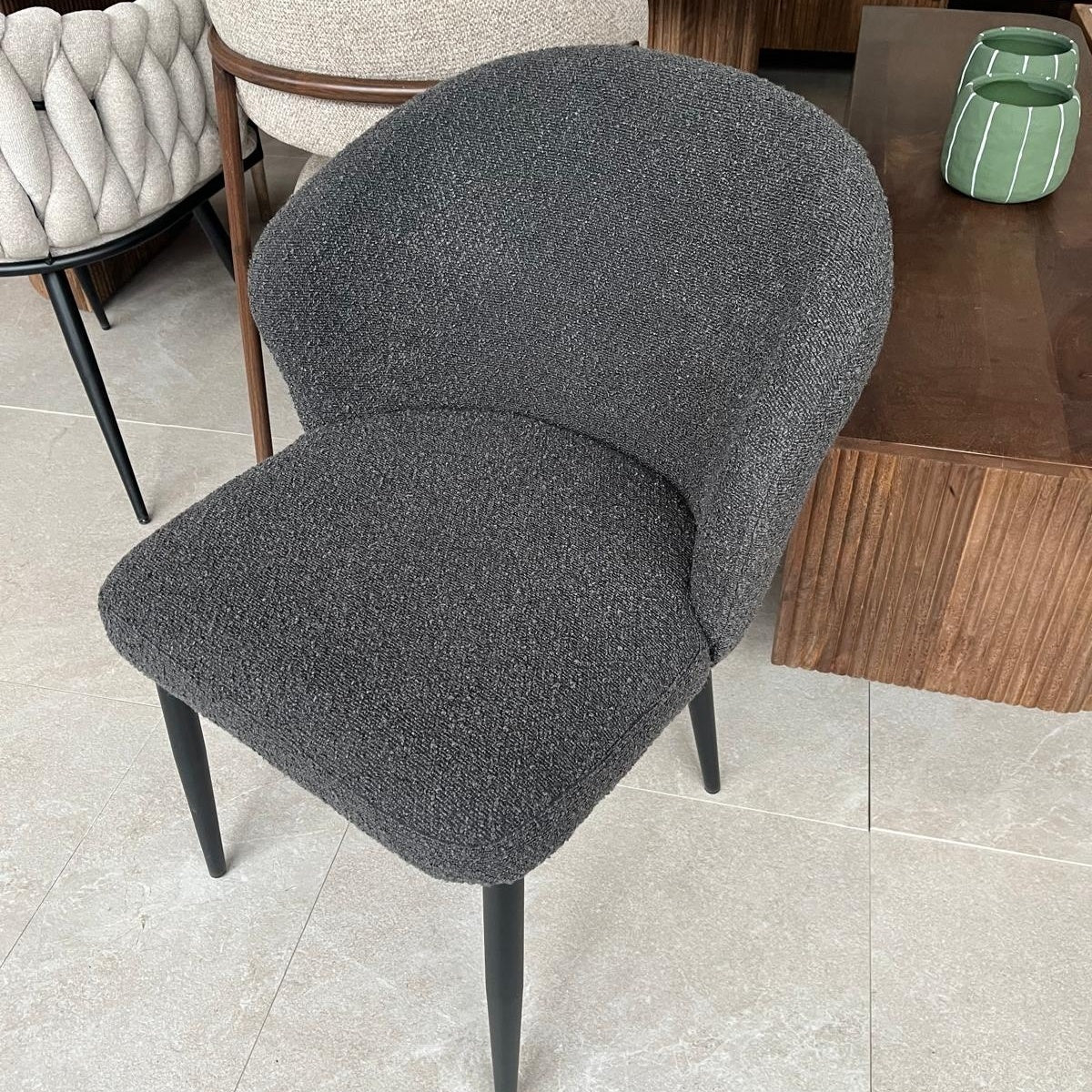 Stoel Laura antraciet boucle
