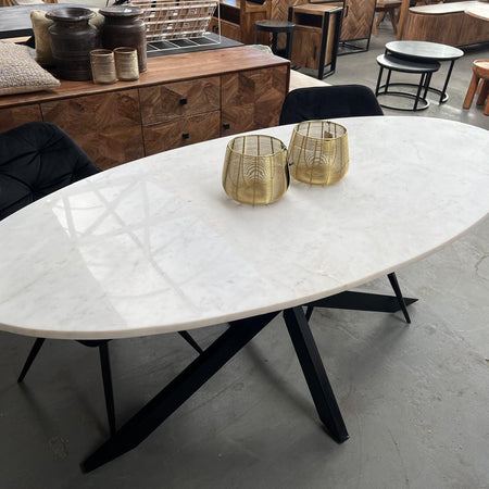 Marble Oval Spider White 180cm