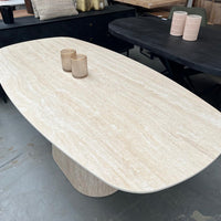 Eettafel Centro deens ovaal 180 cm / Keramiek travertin