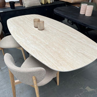 Eettafel Centro deens ovaal 180 cm / Keramiek travertin