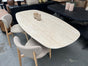 Eettafel Centro deens ovaal 180 cm / Keramiek travertin