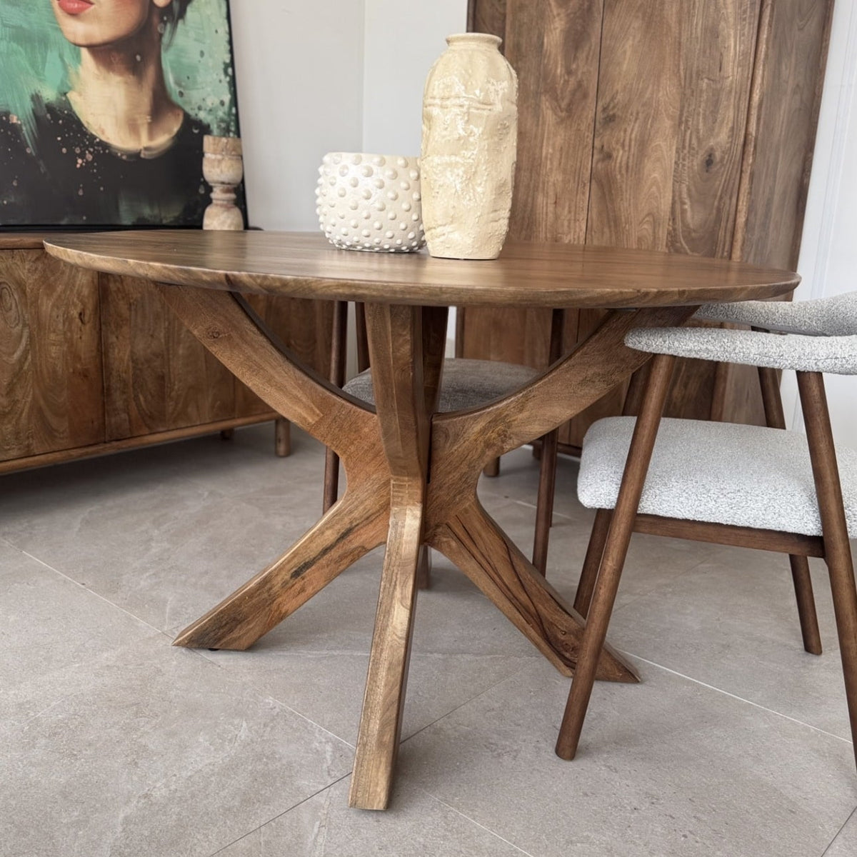 Ronde Eettafel Murcia | Houten Poot | 2 afmetingen
