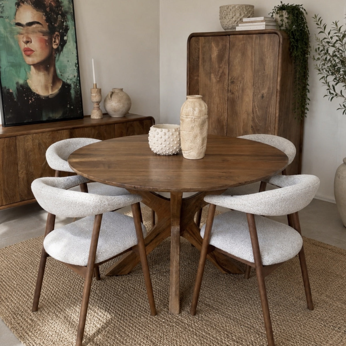 Ronde Eettafel Murcia | Houten Poot | 2 afmetingen