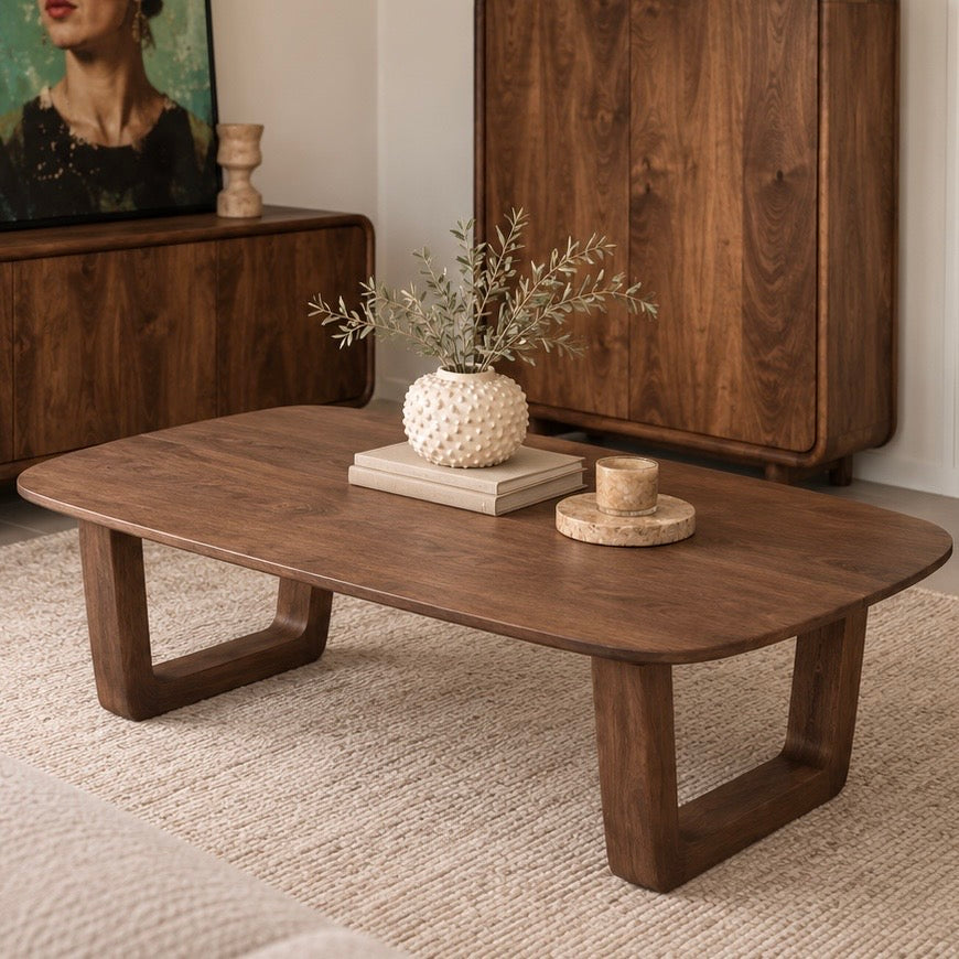 Salontafel Deens Ovaal | U Poot | Massief Mangohout | Leverbaar medio december