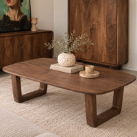 Salontafel Deens Ovaal | U Poot | Massief Mangohout | Leverbaar medio december