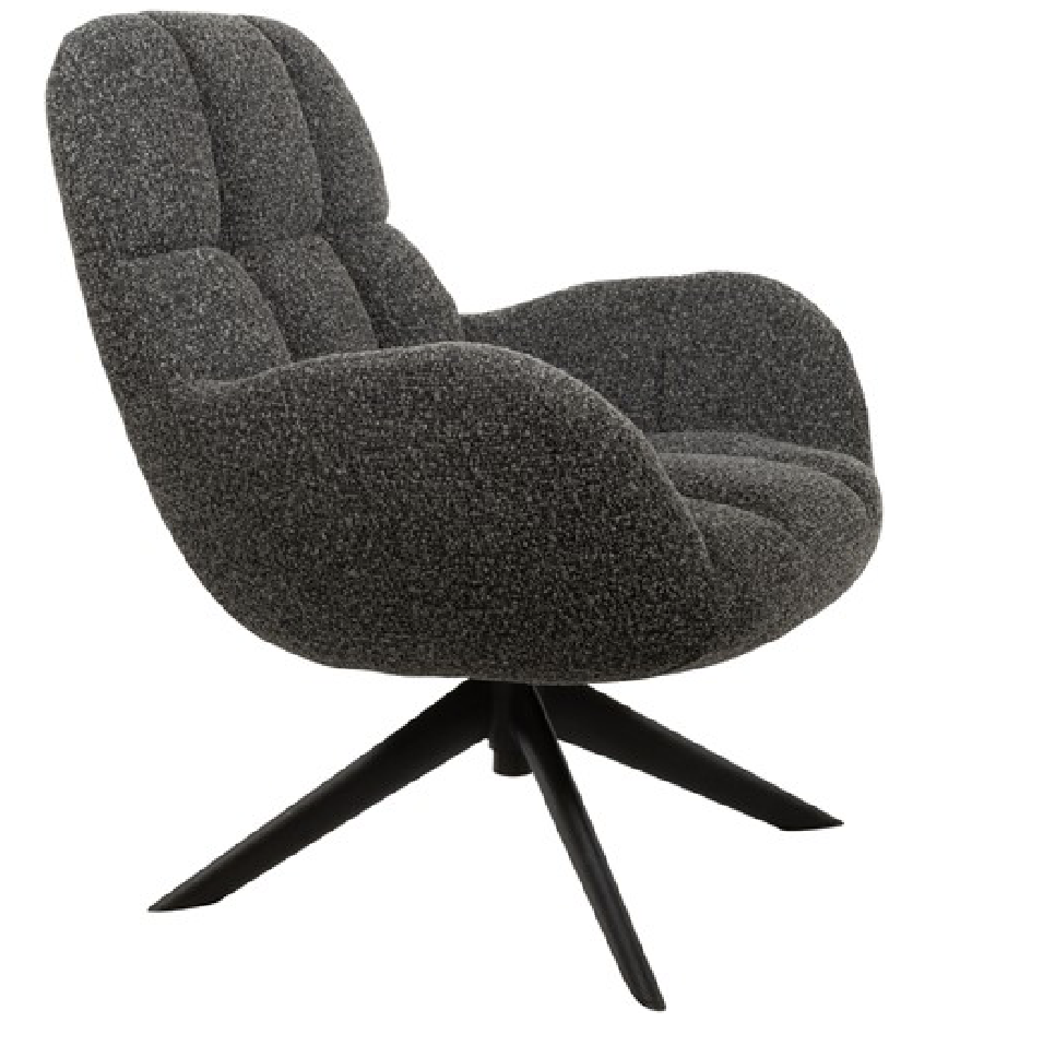 Fauteuil Eddy - 2 kleuren Teddy Boucle White / Dark grey 