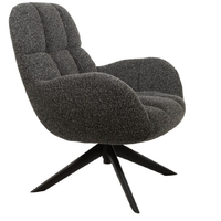 Fauteuil Eddy - 2 kleuren Teddy Boucle White / Dark grey 